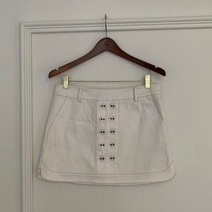 Tibi white mini skirt w/ pockets & side zip